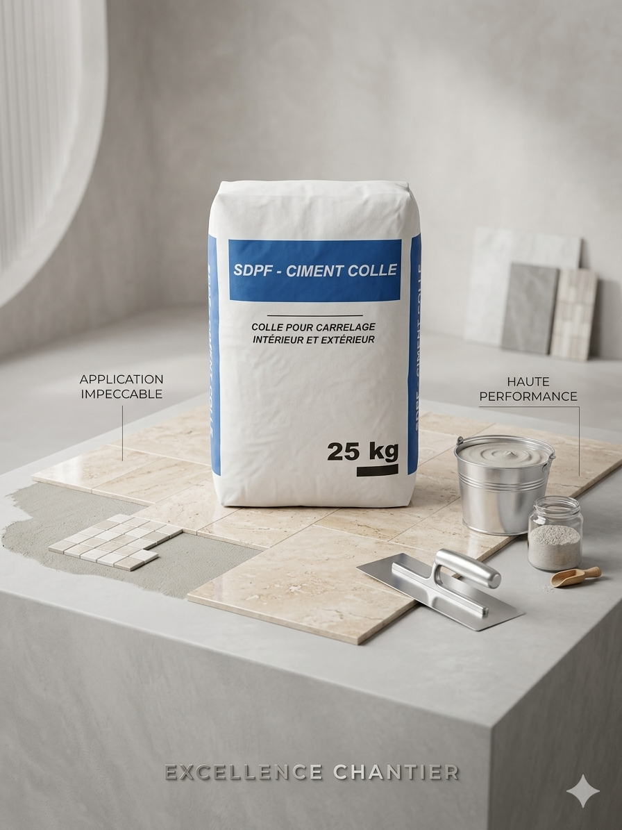 SDPF ciment colle pour carrelage interieur et exterieur